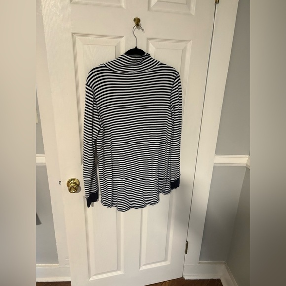 J.Crew Mercantile Striped Waffle Funnelneck Sweatshirt | Nautical Layer | Size M - Picture 9 of 13